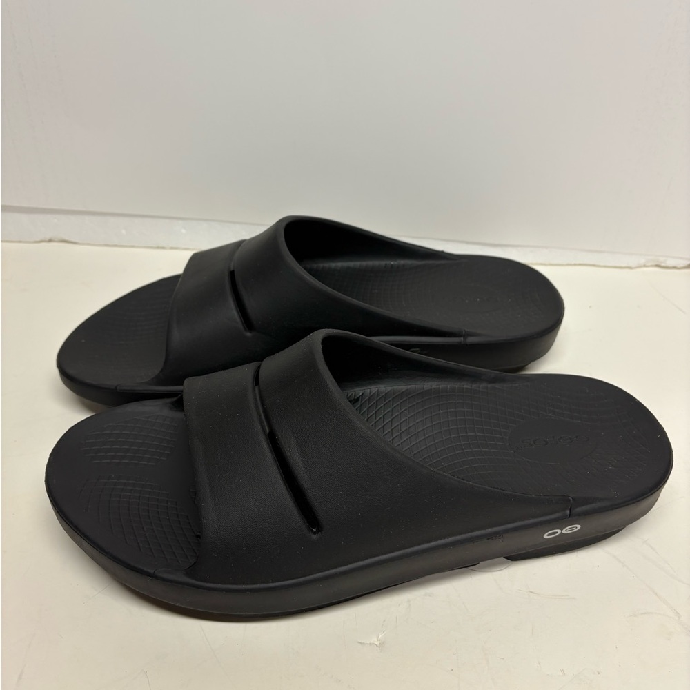 Oofos Ooahh Men's Black Slide Sandals Recovery Comfort Slip Ons Size 12
